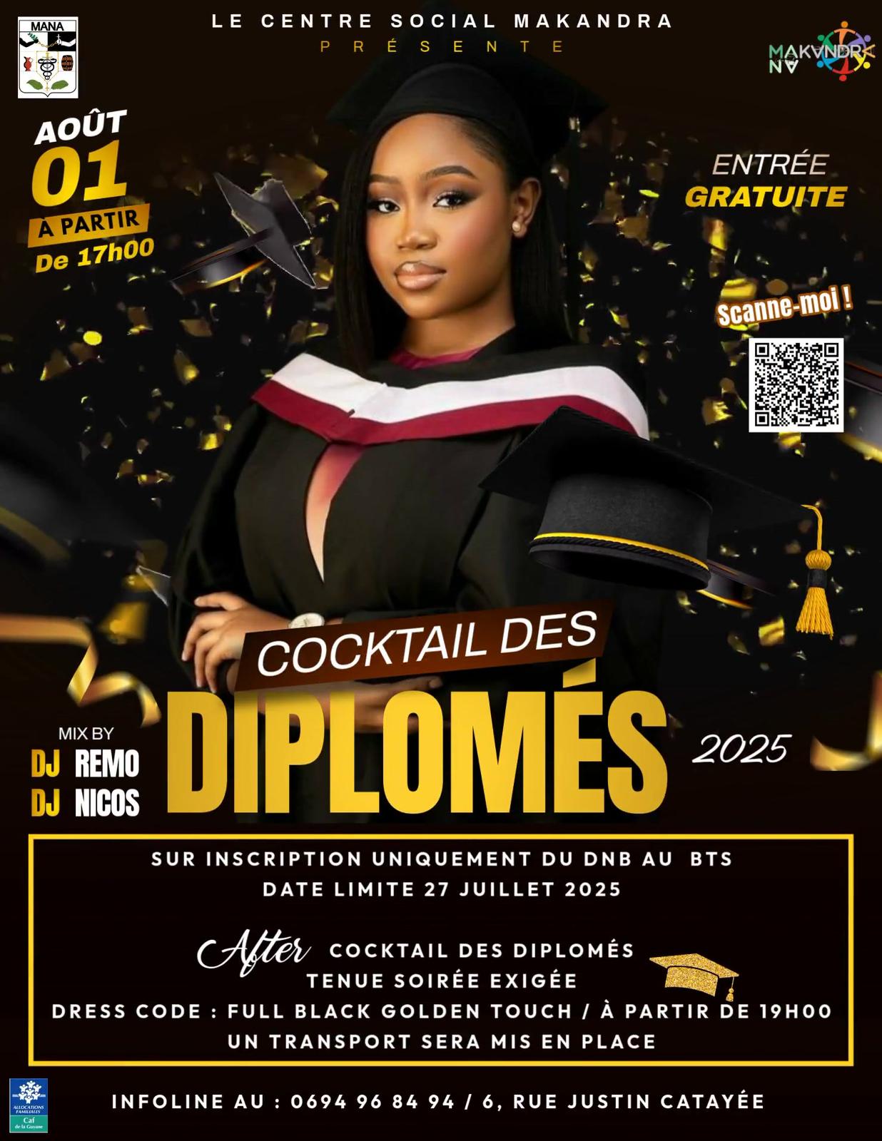 COCKTAILS DES DIPLÔMÉS LE VENDREDI 1 AOÛT 2025