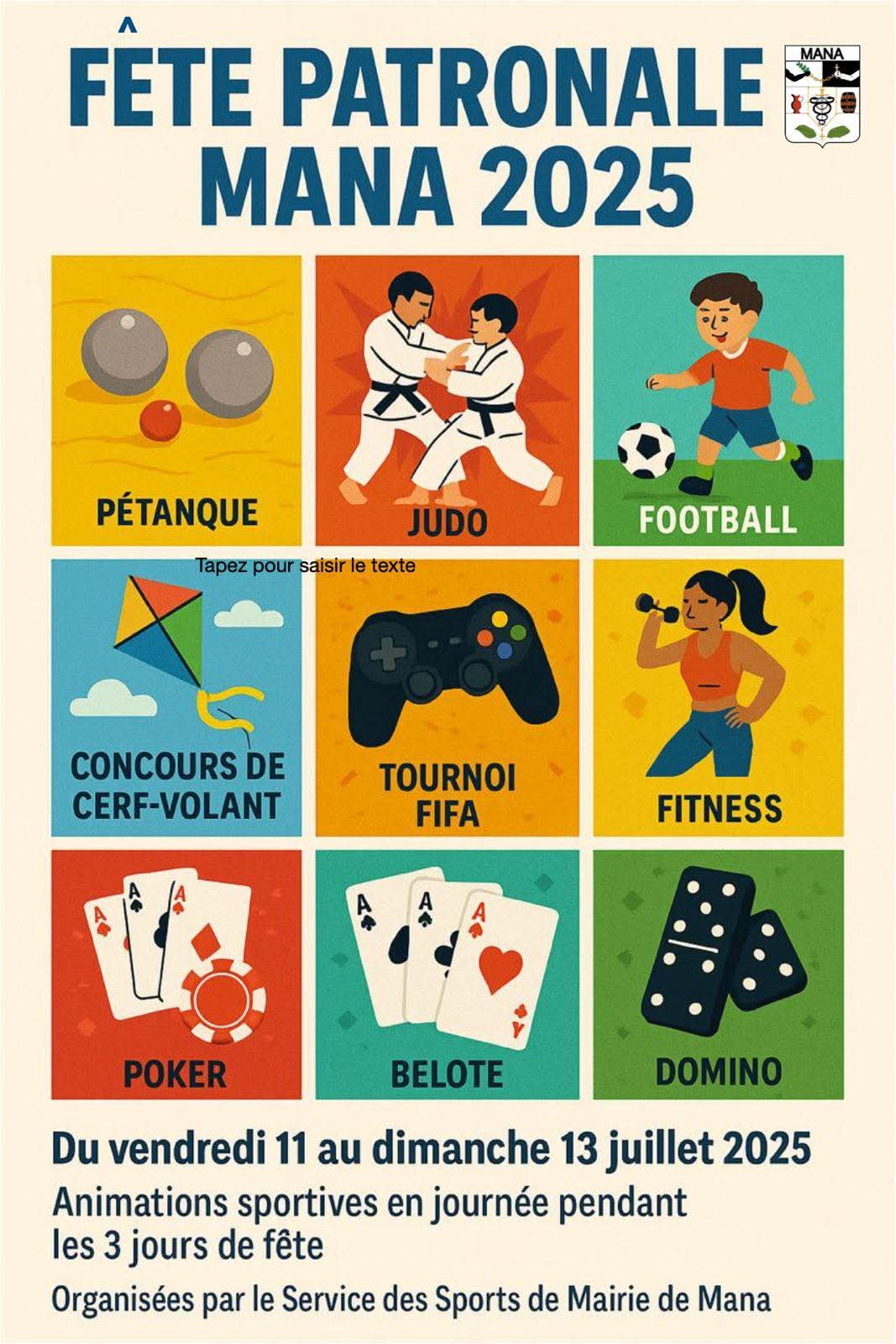 Fête patronale de Mana 3 jours d’animations sportives pour tous