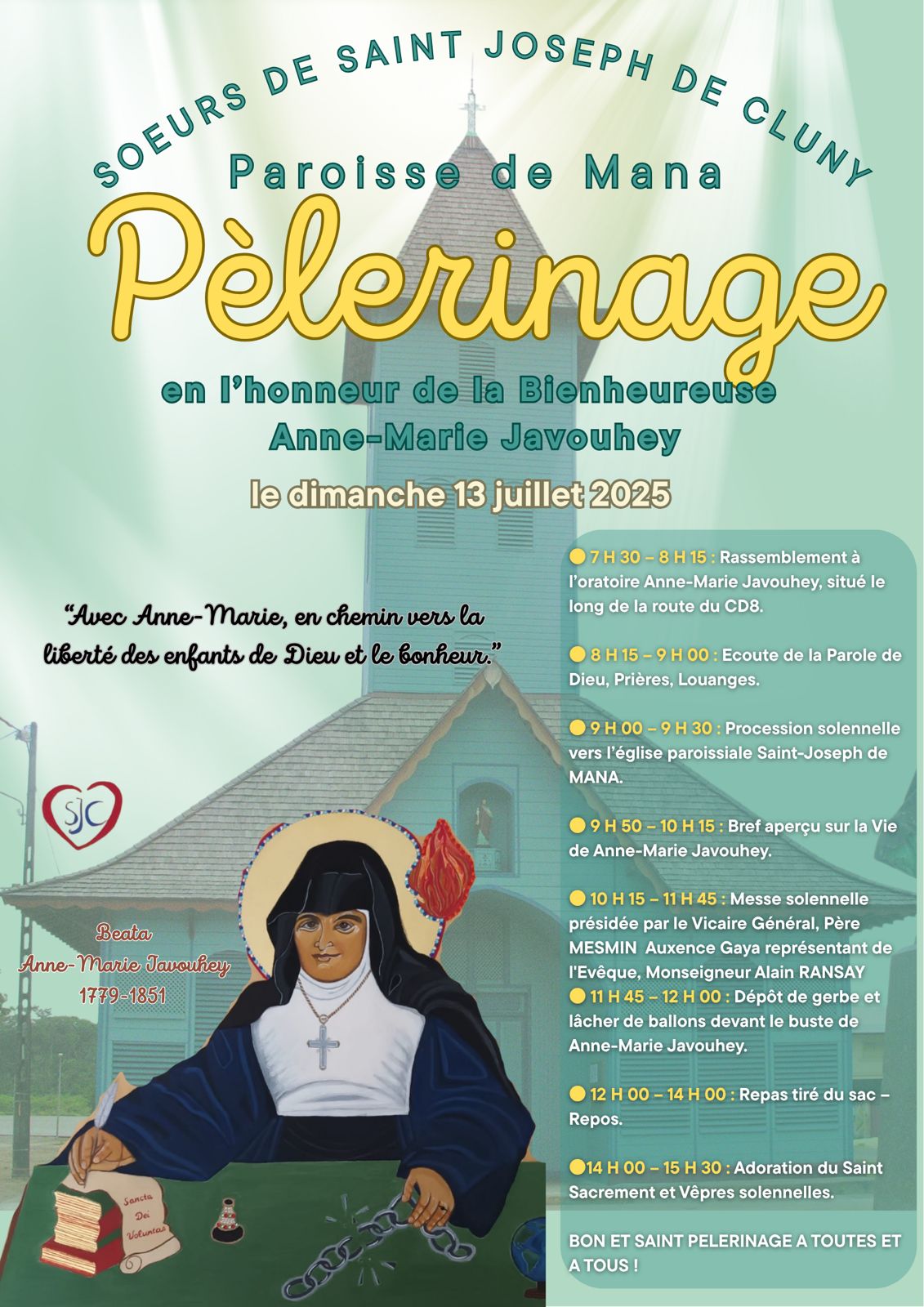 PÈLERINAGE EN L'HONNEUR DE LA BIENHEUREUSE ANNE-MARIE JAVOUHEY