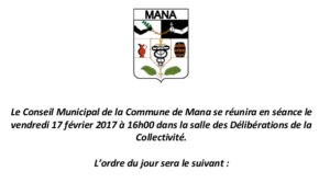 CONSEIL MUNICIPAL DU 17 FEVRIER 2017