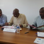 Le President et le Directeur de la CAF Guyane signent la Convention avec le SÃ©nateur Maire de Mana