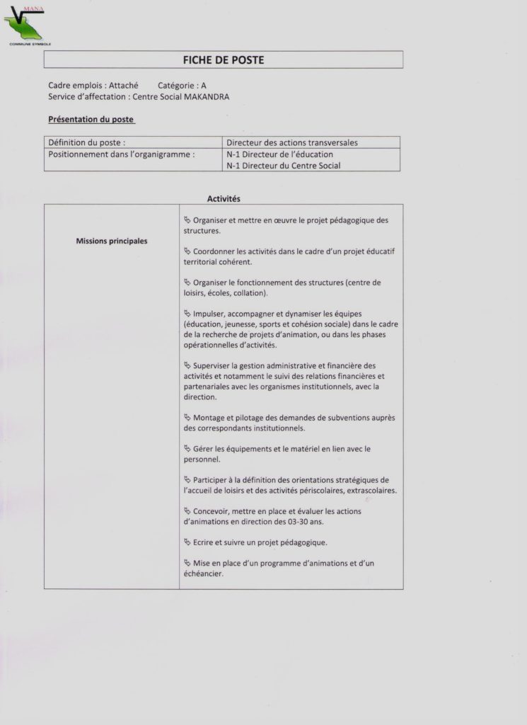 fiche de poste J. M0001