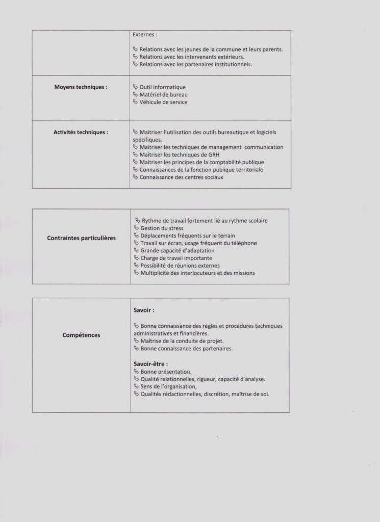 fiche de poste J. M0003