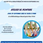 ATELIER DE PEINTURE À LA BIBLIOTHÈQUE MUNICIPALE MAN VÉVÉ LE JEUDI 29 SEPTEMBRE 2022