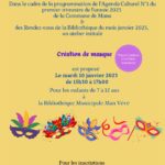 ATELIER CRÉATION DE MASQUES À LA BIBLIOTHÈQUE MAN VÉVÉ