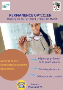 PERMANENCE OPTICIEN AU CCAS DE MANA