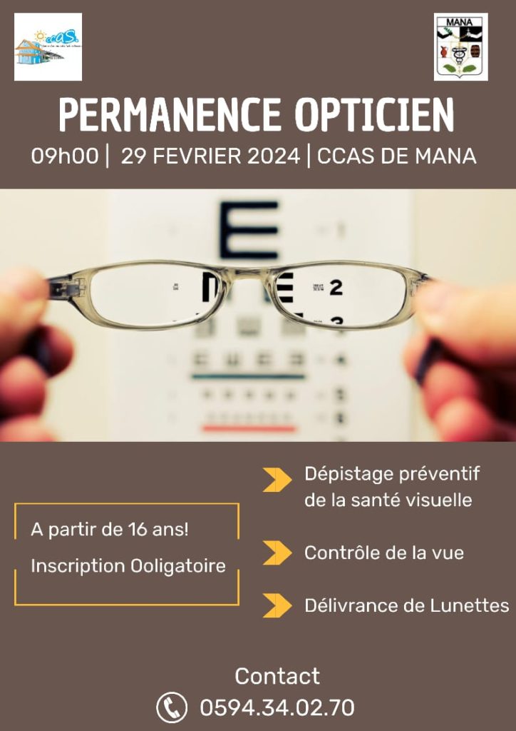 PERMANENCE OPTICIEN du 29 fevrier