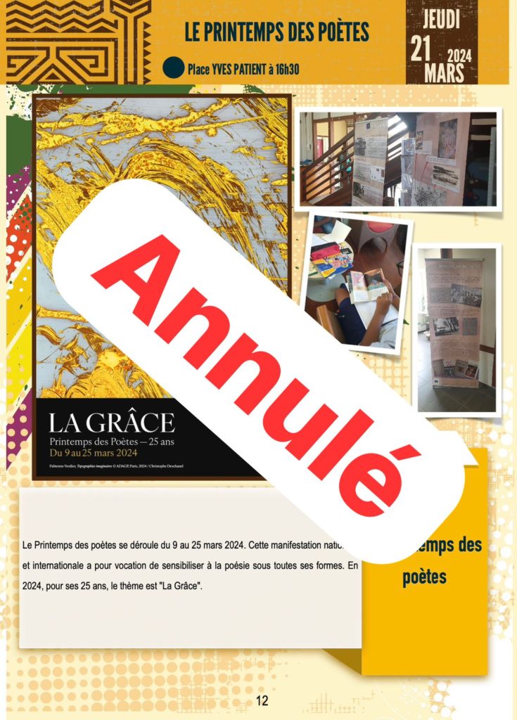 ANNULE-Printemps des poetes