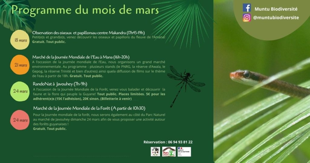 Programme du mois de Mars